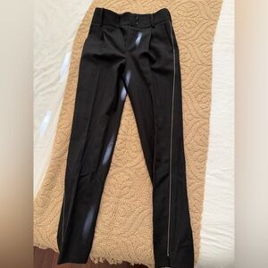 Black Slim Fit Trousers with Zipper Detail